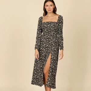 Park & Fifth Brooklyn Dress, Large, Black Floral